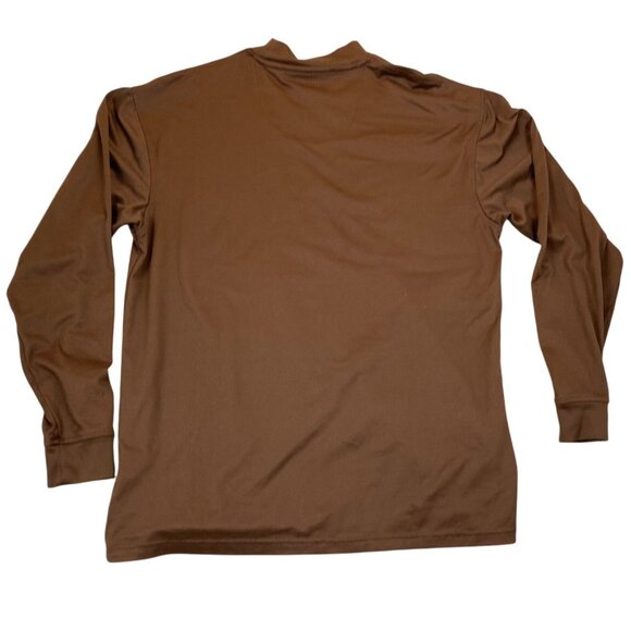 Bolle Golf Athletic T-Shirt Mens Medium Brown Long Sleeve Pullover Mock Neck - Picture 2 of 8